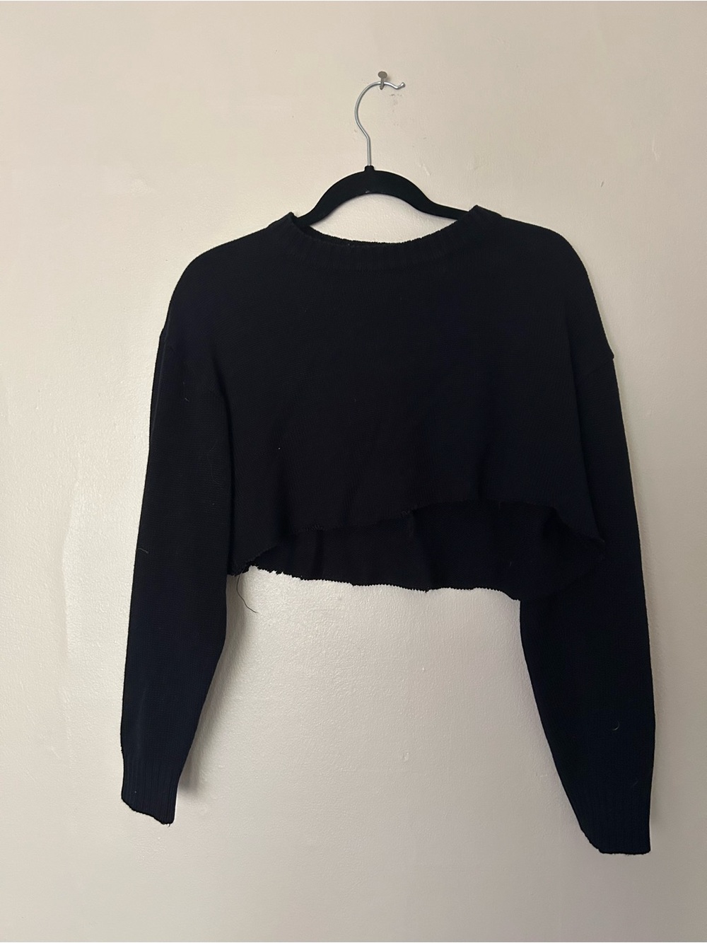 Cropped Black Women's 66 Sweater